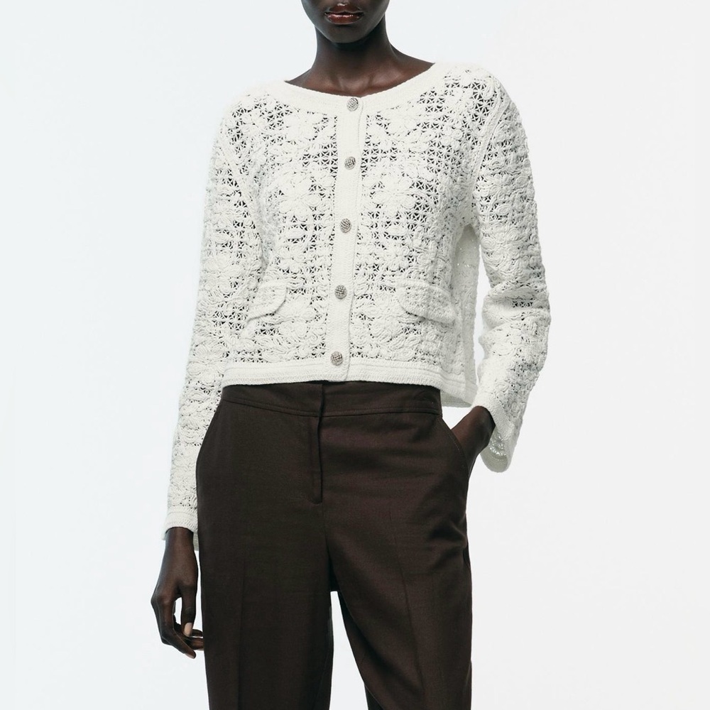 ❗️LAST DAYS❗️ITEM WILL BE REMOVED SOON❗️ ZARA Crochet Buttoned Jacket